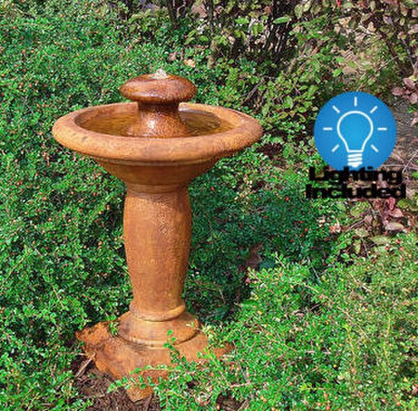 Europa Bubbling Garden Fountain with Light