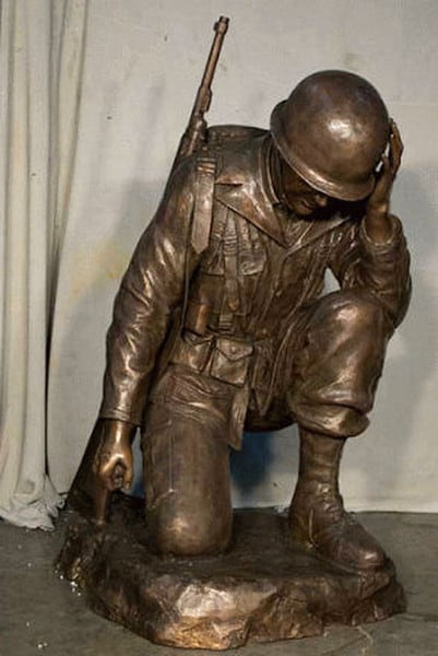 Fallen Soldier War Memorial Life-Size Sculpture - Image 5