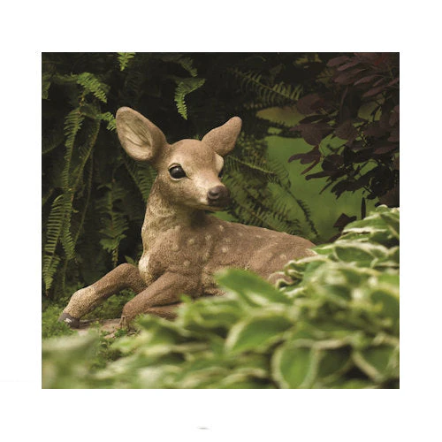 Fawn Rising On One Leg Deer Garden Sculpture - Image 2