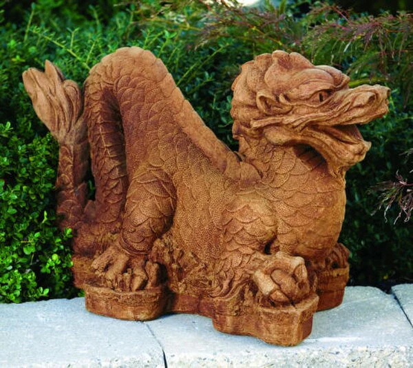 Fire Asian Dragon Sculpture 17" Long - Image 3