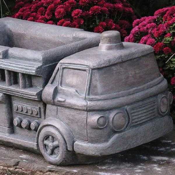 Fire Truck Garden Planter Cement - Image 3