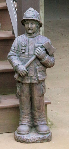 Firefighter Holding Axe Garden Statue - Image 2