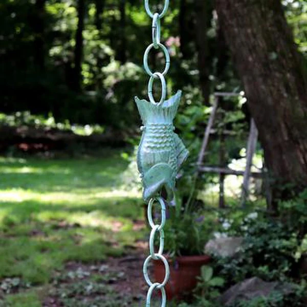 Fish Rain Chain Downspout Copper - Image 4