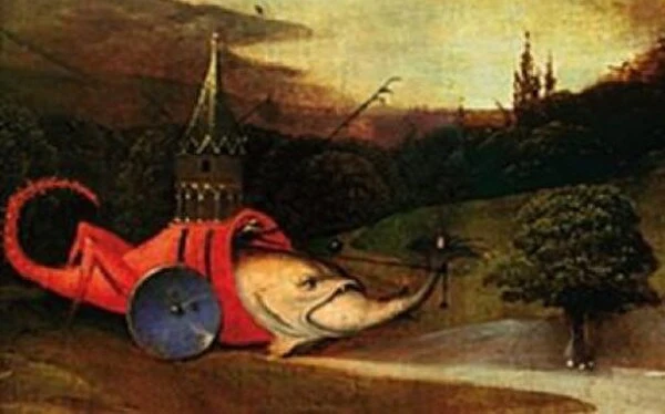Fish With Tower From Temptation By Bosch - Image 4
