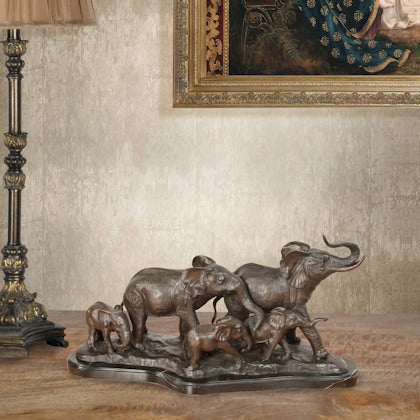 Five Elephants Bronze Sculpture - Image 3