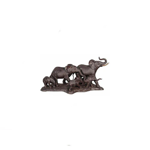 Five Elephants Bronze Sculpture - Image 5