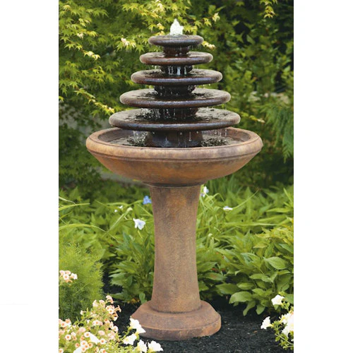 Five Tier Gozo Fountain On Pedestal - Image 2