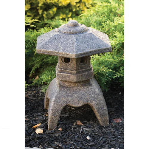 Flat Top Pagoda Cement Garden Statue 16" High - Image 2
