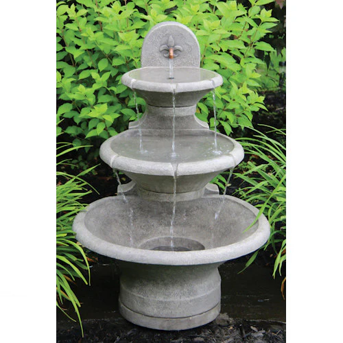 Fleur De Lis Tiered Wall Garden Fountain 35" High