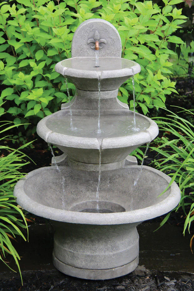 Fleur De Lis Tiered Wall Garden Fountain 35" High - Image 2