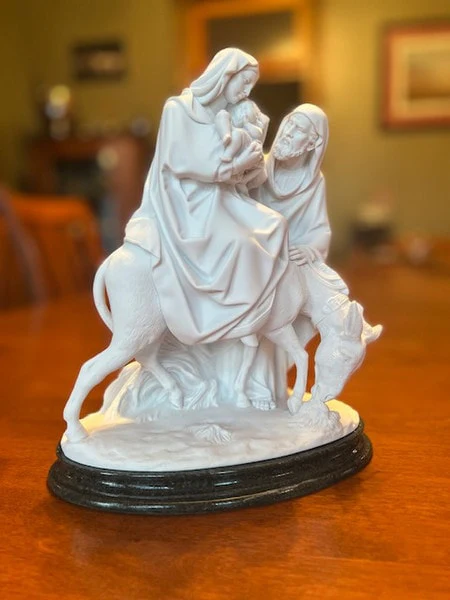 Flight Into Egypt Marble Statue - Image 3