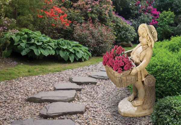 Flower Girl Planter Sculptural Urn Garden Statue - Image 3