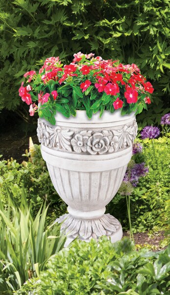 Flower Planter Large Cast Stone 19" High