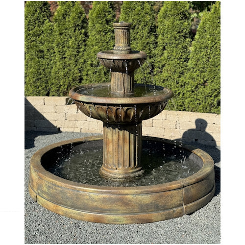 Fluted Fountain In Valencia Pool 55" H - Image 3