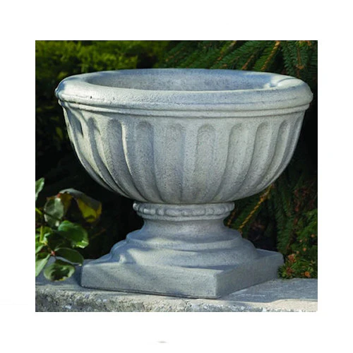 Fluted Urn Cement Planter 13.25" High - Image 2