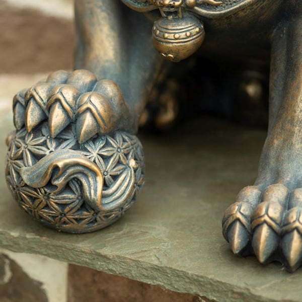 Foo Dogs Imperial Guardian Lions Statues Pair - Image 3