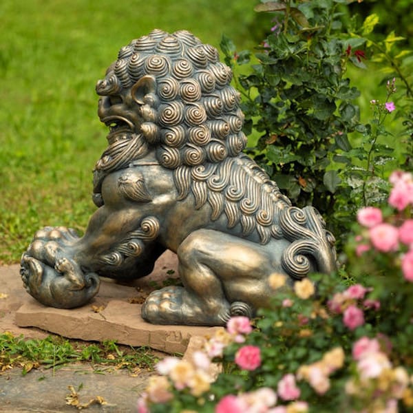 Foo Dogs Imperial Guardian Lions Statues Pair - Image 6