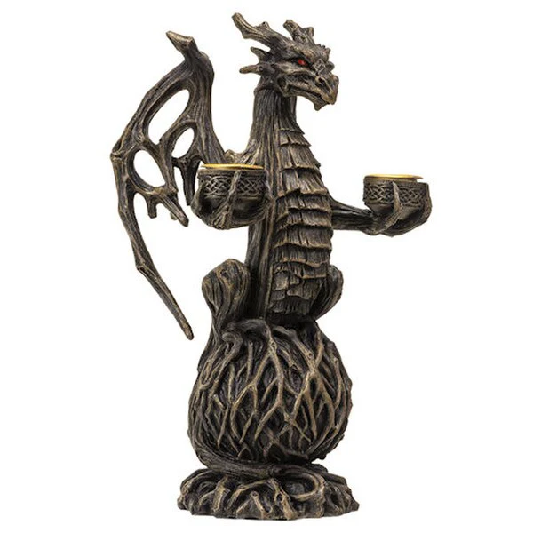 Forest Guardian Dragon Candleholder Celtic - Image 4