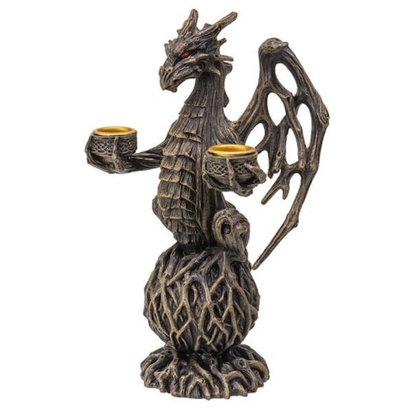 Forest Guardian Dragon Candleholder Celtic - Image 5