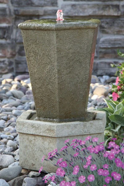Fountainette Tuscan Hex Urn with Light - Image 2