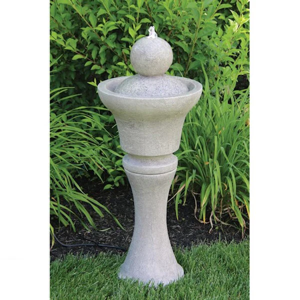Fountain Garden Sphere Cement Lighted 37" Tall