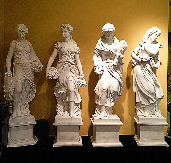 Four Season Life-size Marble Sculptures Set Of 4 White - Image 3