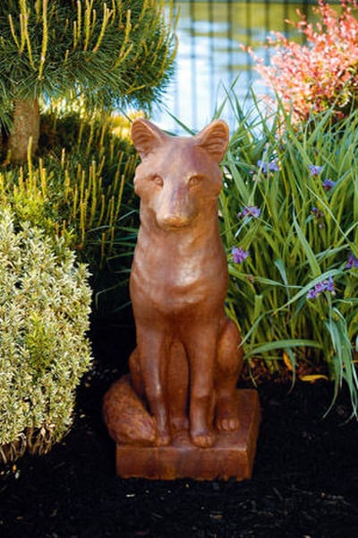 Fox Large Garden Cement Statue 25" High - Image 3