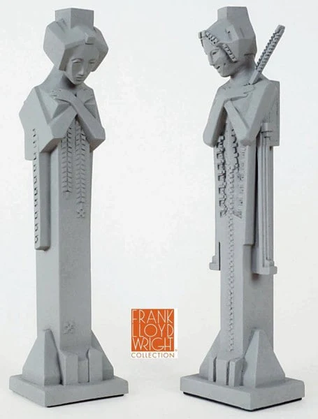 Frank Lloyd Wright Garden Sprites Pair 12" Sculptures