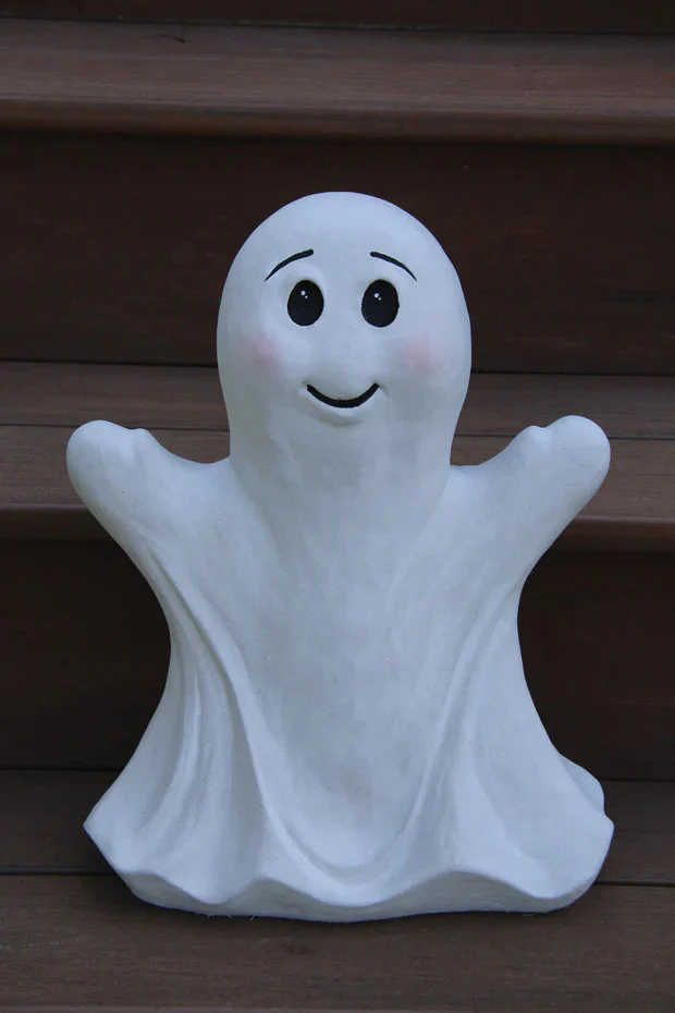 Friendly Ghost Cement Sculpture 16.25" High - Image 2