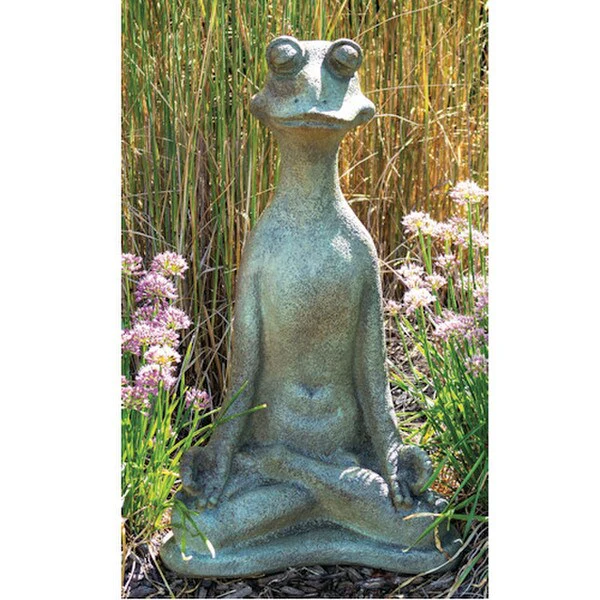 Frog in Zen Pose Garden Statue Cast Stone