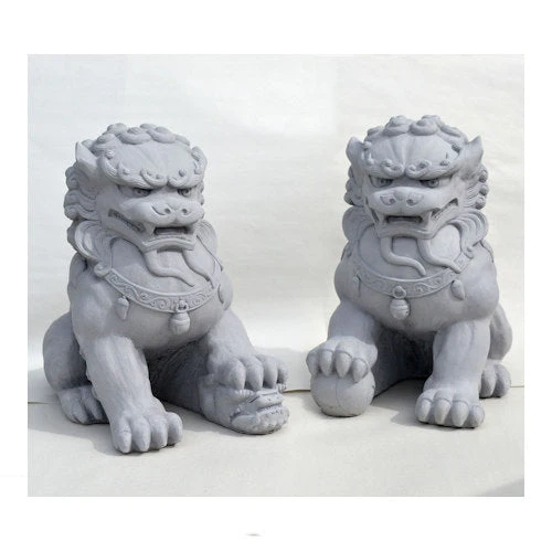 Fu Dogs (Foo Dogs) Cast Stone Garden Statues - Image 2