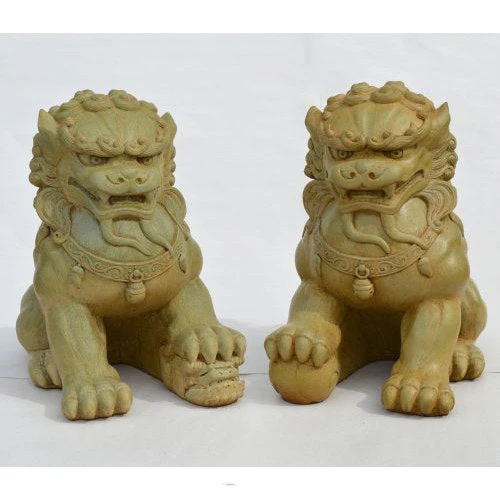 Fu Dogs (Foo Dogs) Cast Stone Garden Statues - Image 3