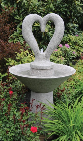 Garden Heart Fountain with Light