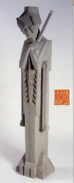 Garden Sprite With Baton Estate Statue by Frank Lloyd Wright 64"H - Image 3