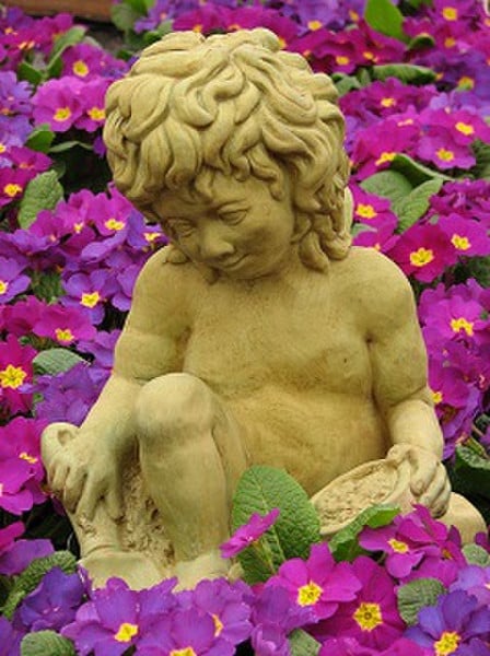 Gardening Cherub Sculpture