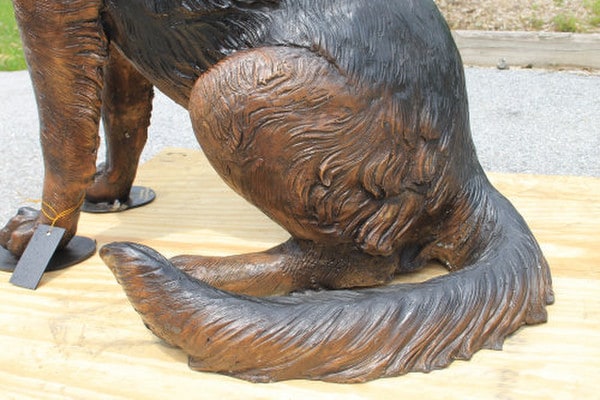 German Shepherd Bronze Dog Sitting Life-Size Sculpture - Image 4