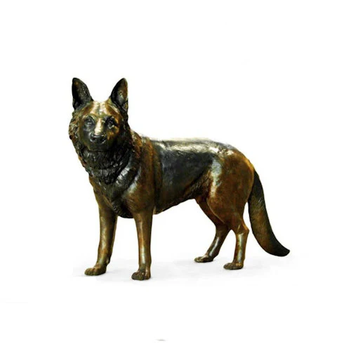 German Shepherd Bronze Dog Life-Size Statue - Image 2