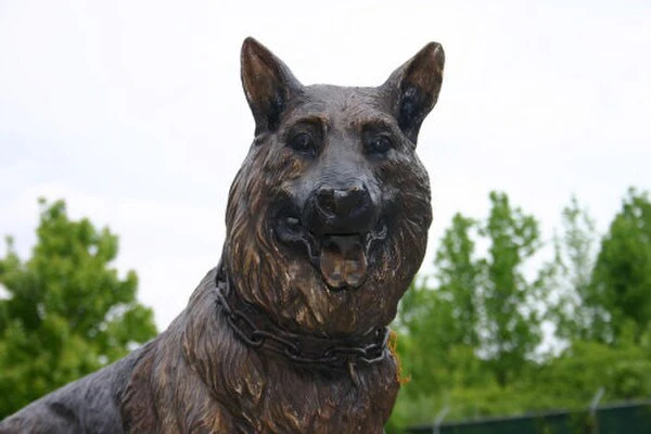 German Shepherd Bronze Dog Standing Life-Size Statue - Image 3