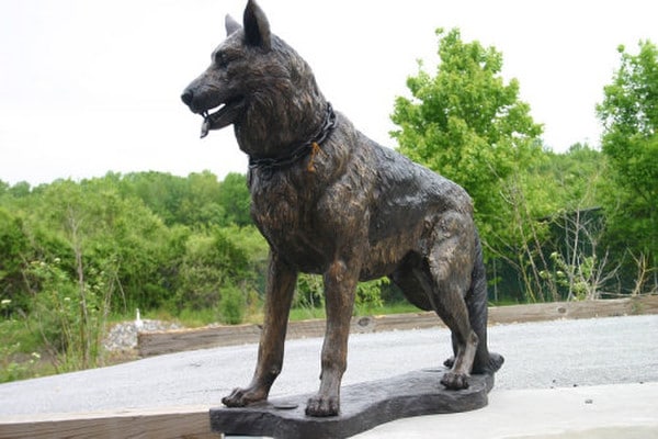 German Shepherd Bronze Dog Standing Life-Size Statue - Image 4