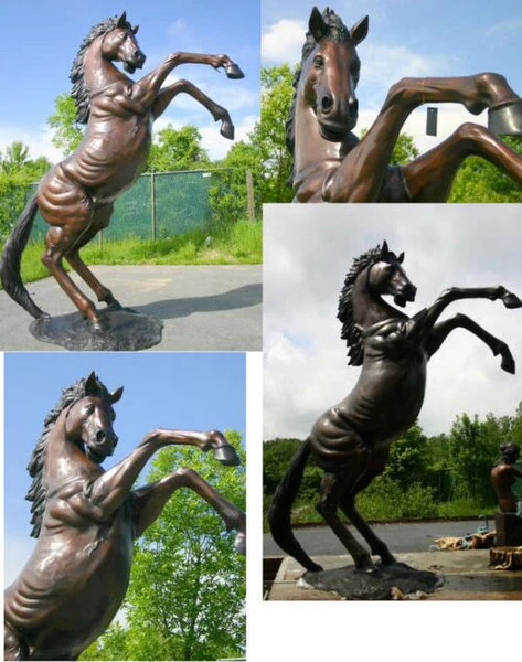 Giant Bronze Rearing Horse Sculpture - Image 3