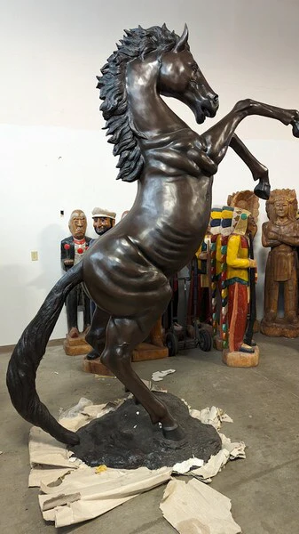 Giant Bronze Rearing Horse Sculpture - Image 5
