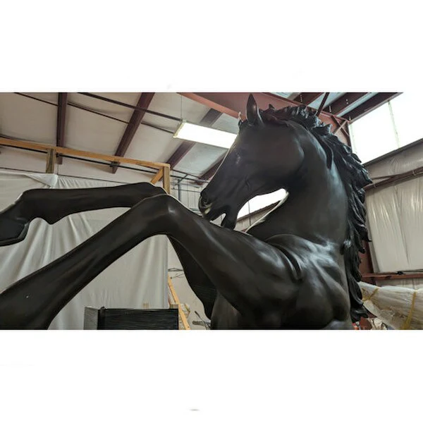 Giant Bronze Rearing Horse Sculpture - Image 6