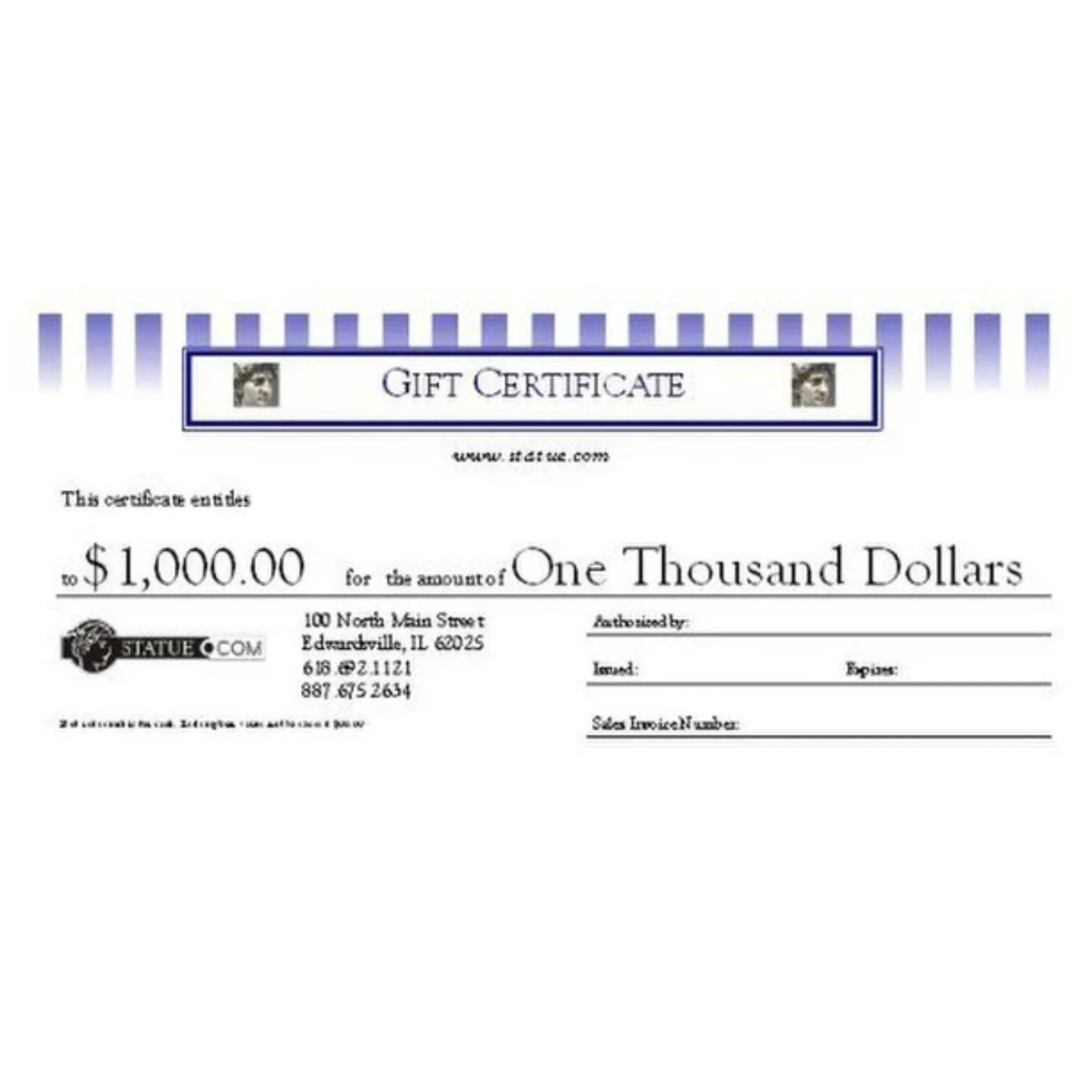 Gift Certificate, $1,000.00