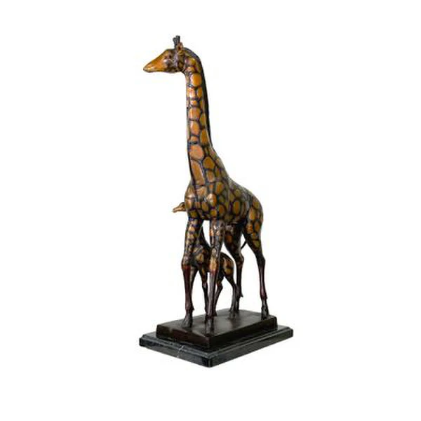 Giraffe & Baby Bronze Statue on Marble Base - Image 2