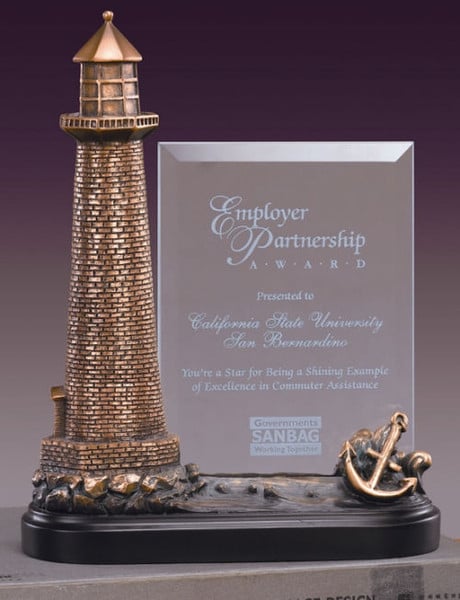 Glass Imprint Lighthouse Sculpture Award