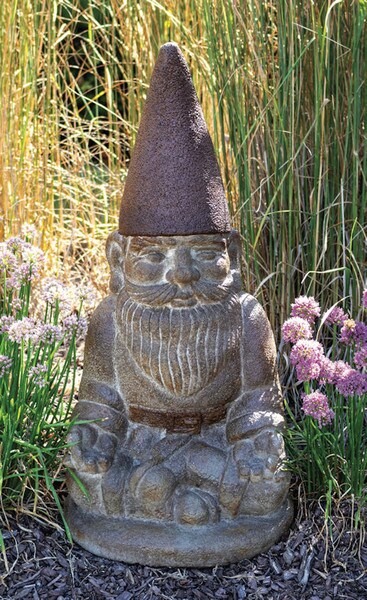 Gnome in Zen Pose Garden Statue Cement - Image 2