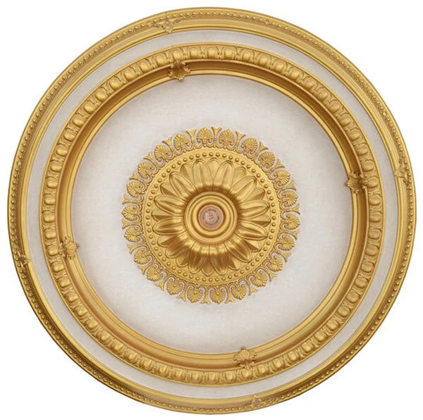 Gold Beige Round Ceiling Medallion 47 Inch
