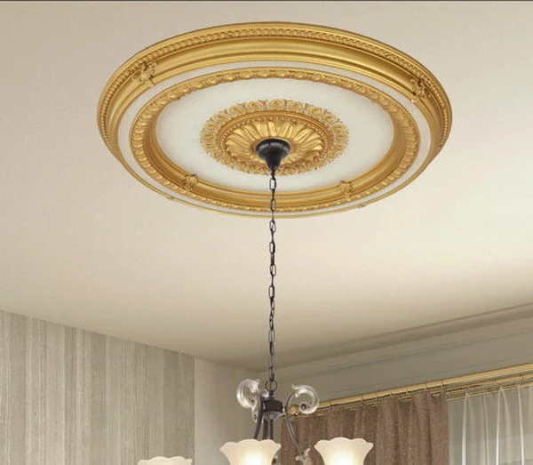 Gold Beige Round Ceiling Medallion 47 Inch - Image 2