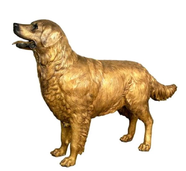 Golden Retriever Life Size Bronze Statue - Image 4