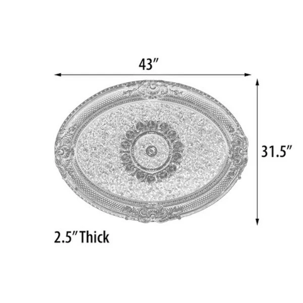 Golden Rocaille Oval Ceiling Medallion 43 Inch - Image 4